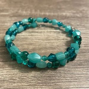 Wire beaded wrap around bracelet